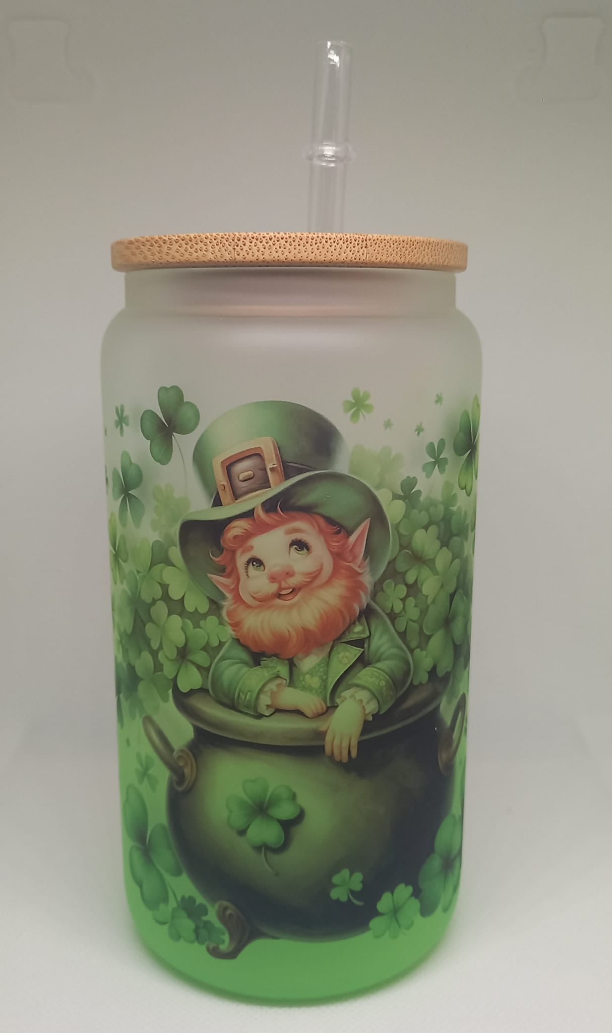 Verre canette givré vert 16 oz