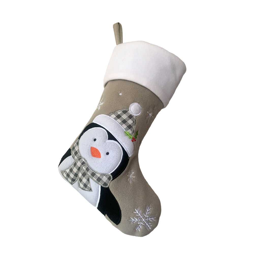 Chaussette Noël Grise Pingouin