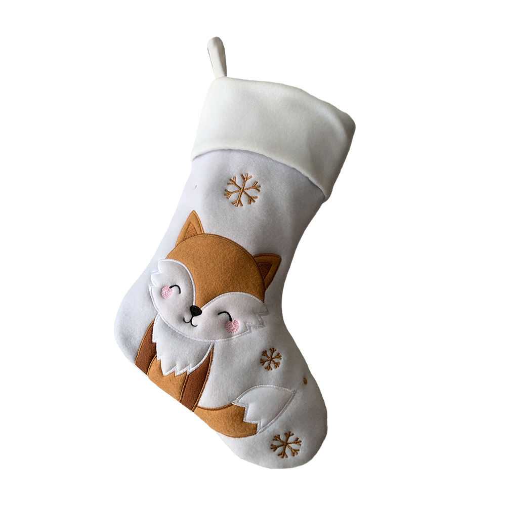Chaussette Noël Blanche Renard