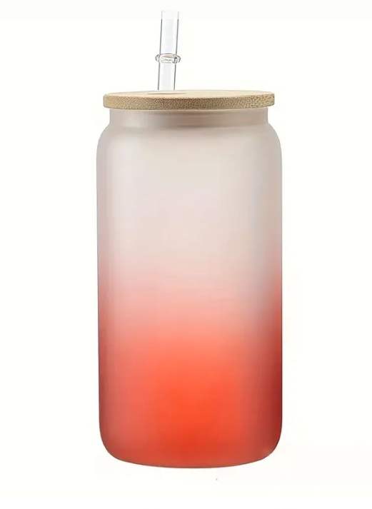 Verre canette givré rouge 16 oz