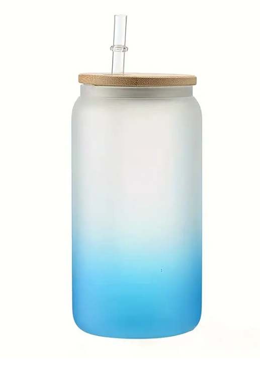Verre canette givré bleu 16 oz