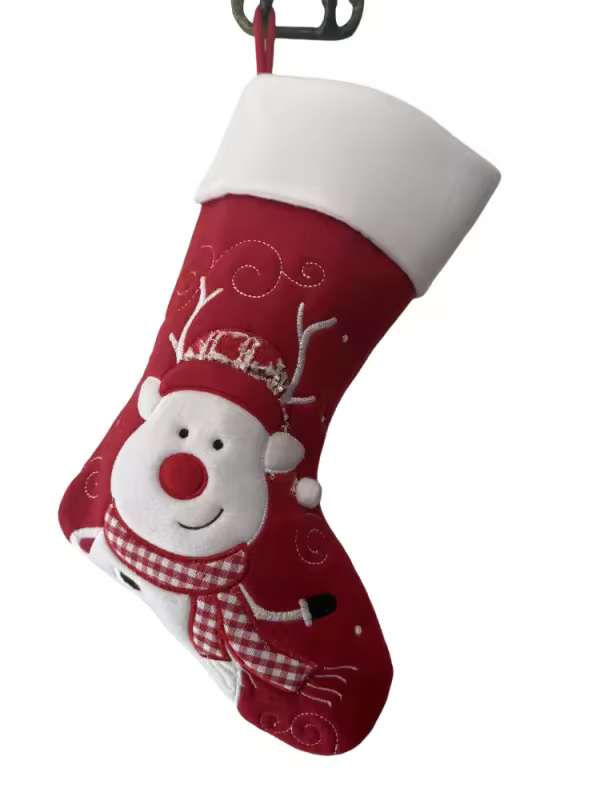 Chaussette Noël Rouge Renne