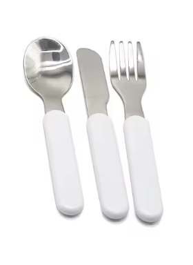 Set de 3 couverts enfant en acier inoxydable et polymère