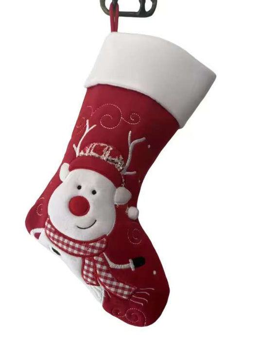 Chaussette Noël Rouge Renne